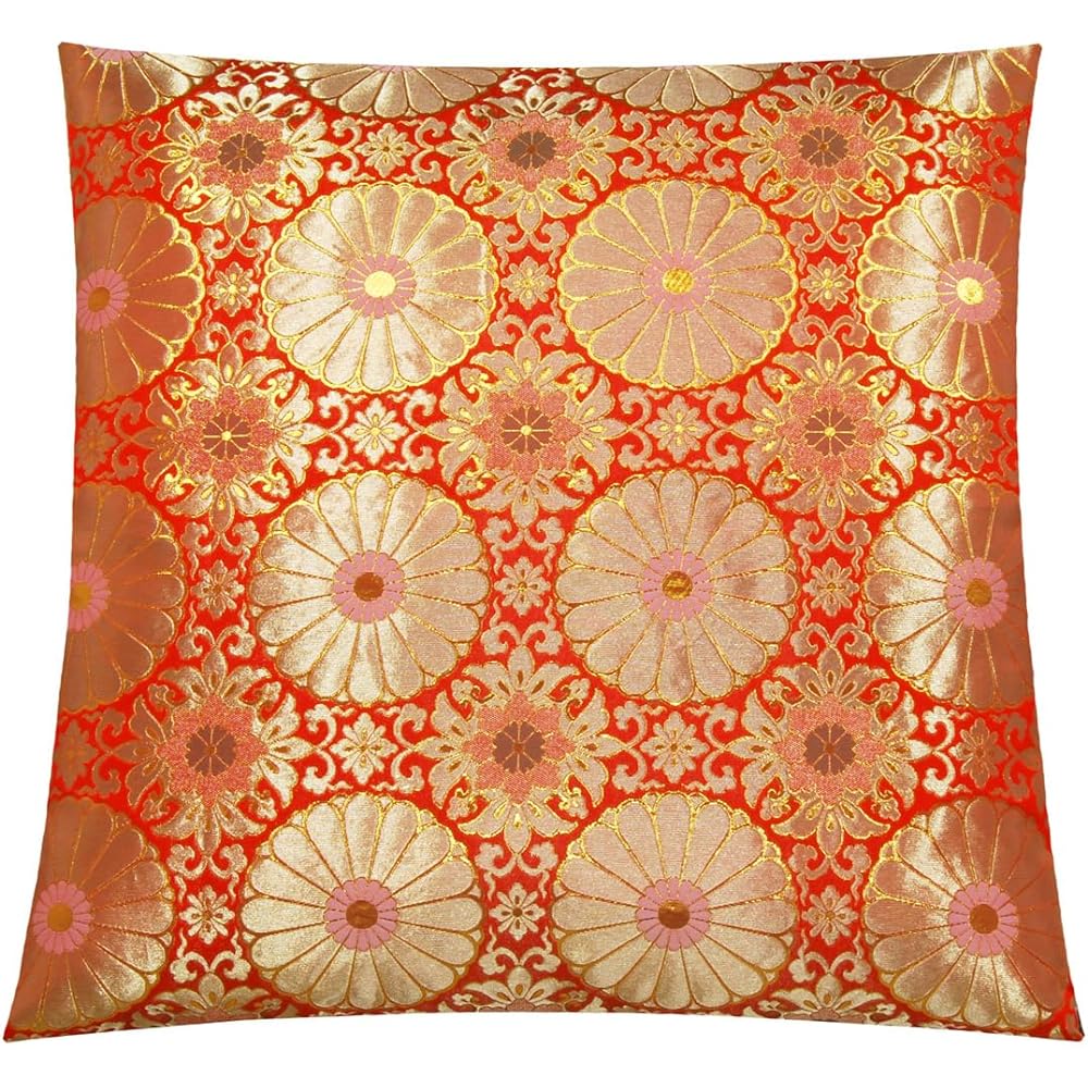 Buddhist altar cushion cover for Buddhist altars, Buddhist altars, memorial services, Japanese-style rooms, Obon temples, cushions, made in Japan, 16 chrysanthemums 042 (red)
