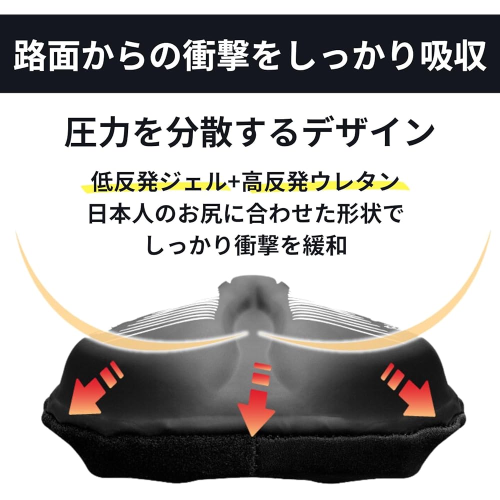 (Geator) Saddle Cover Thick and Fluffy Low Repulsion + High Repulsion Bicycle Waterproof No Butt Pain Cushion Road Bike Cross Bike Ultra Thick Anti-Slip PU Fabric Black