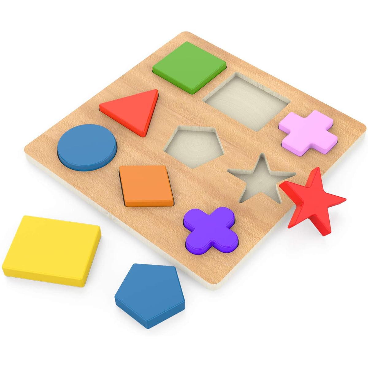 Kimuvin Wooden Preschool Color Cognitive Puzzle