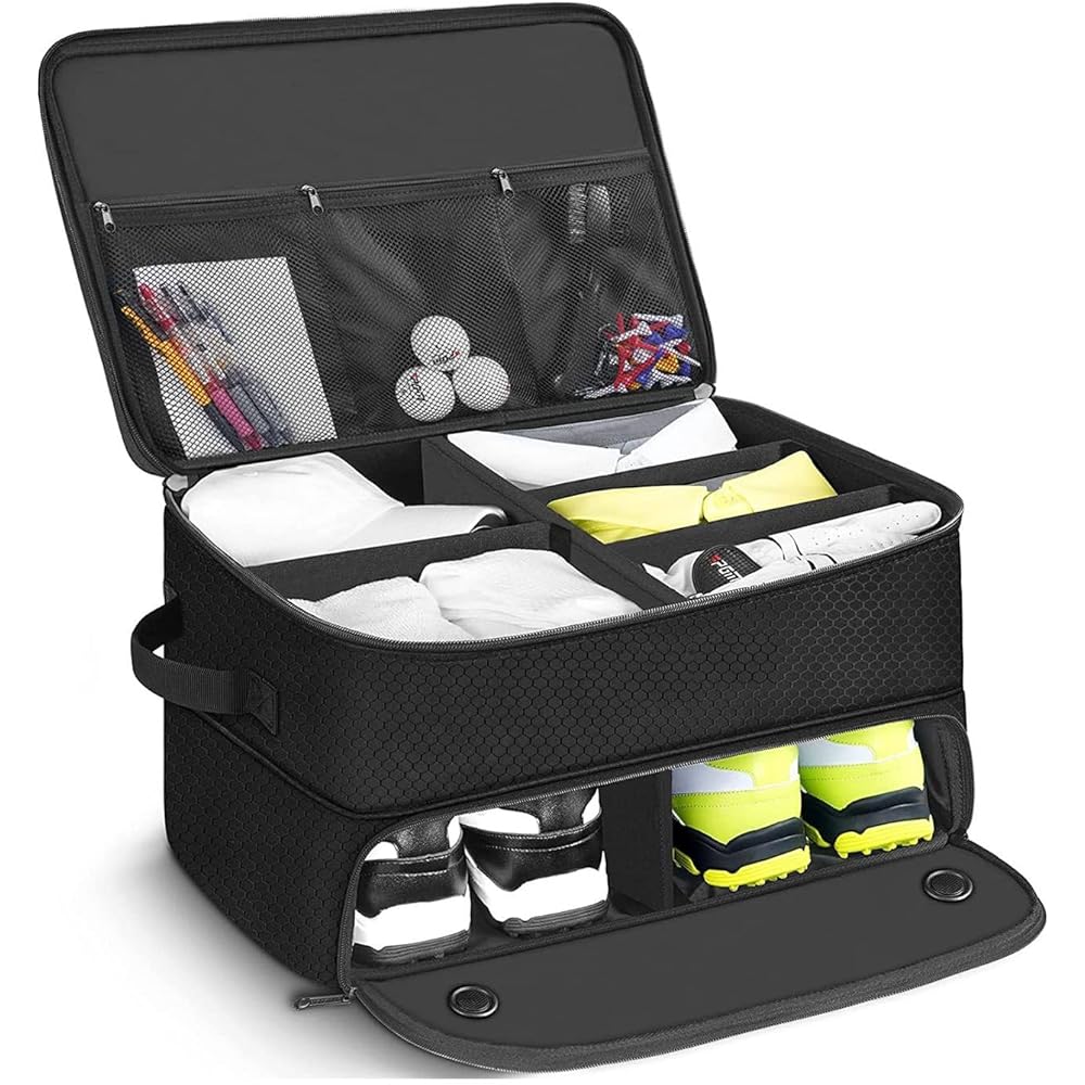 Golf Boston Bag, Golf Bag, Tote Bag, Golf Equipment Storage, Golf Gym Bag with Storage Pocket, Large Capacity, Waterproofing, Black