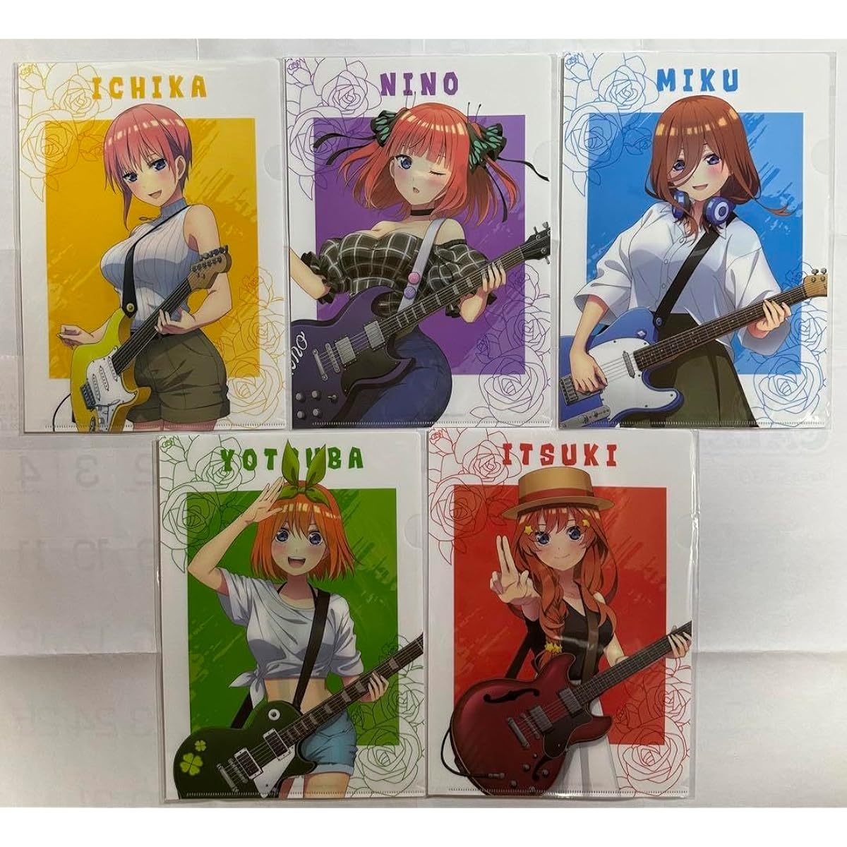 The Quintessential Quintuplets Guitar A4 Clear File Set of 5