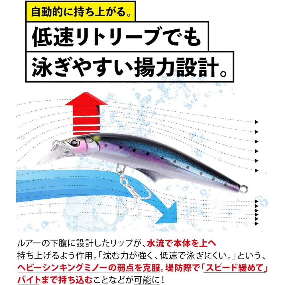 Contyu Blue Fish Lure Set Minnow Flounder Seabass 4 Pieces 2 Pieces 120mm 45g Heavy Sinking Penetrating Wire
