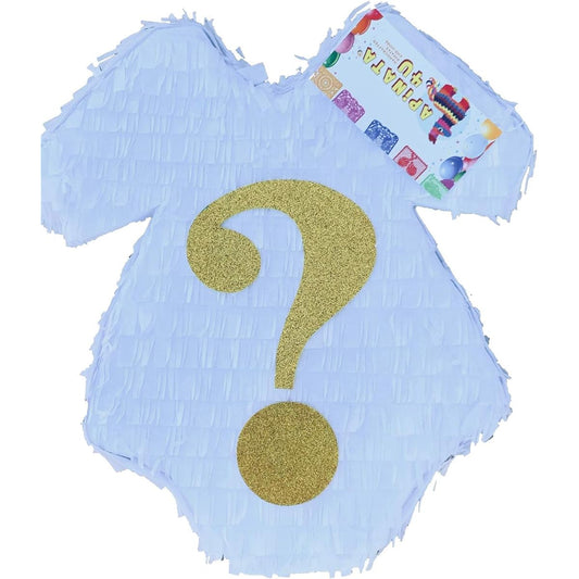 APINATA4U White & Gold Baby Onesie Gender Reveal Pinata