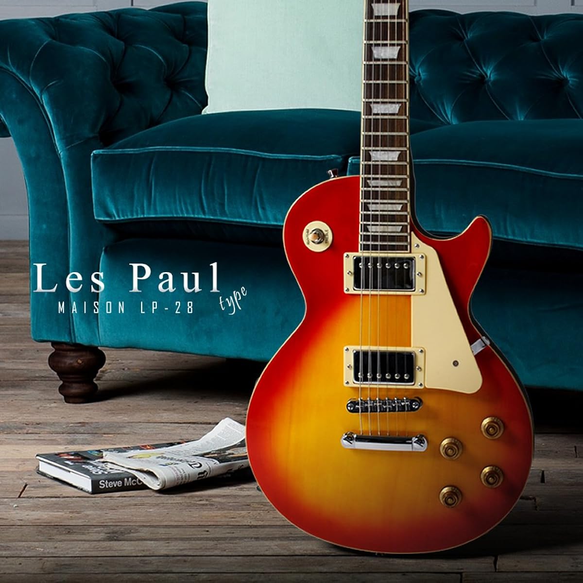 Maison Electric Guitar Les Paul Type Sakura Musical Instruments Original LP-28/CS Beginner Introductory 13-piece Set