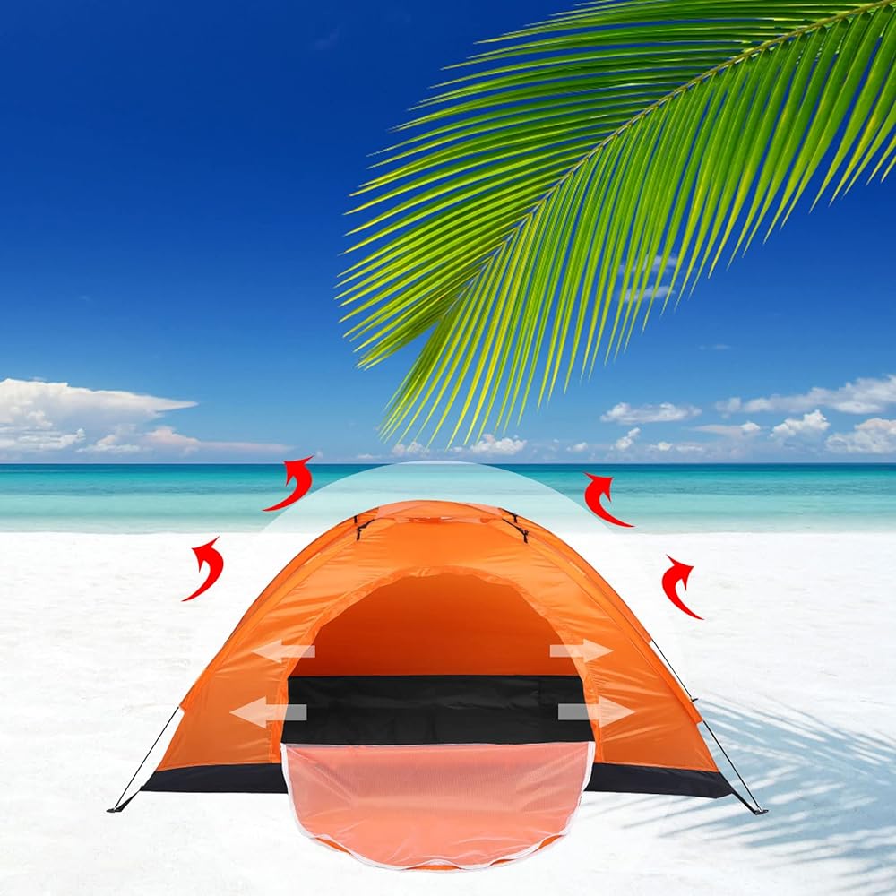 Camping tent, waterproof camping hiking tent, outdoor one person leisure waterproof tent for camping fishing climbing