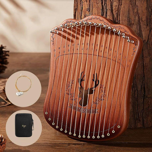 17-string Lyre Harp, Wooden, Finger-Picking, Stringed Instrument, Beginner's, Small Harp 1, E31CQK