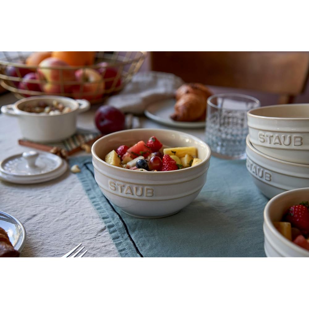 Staub "Bowl 12cm 4P Set Ivory" Ceramic Set Bowl Microwave Safe [Authorized Japanese Product] 40508-153