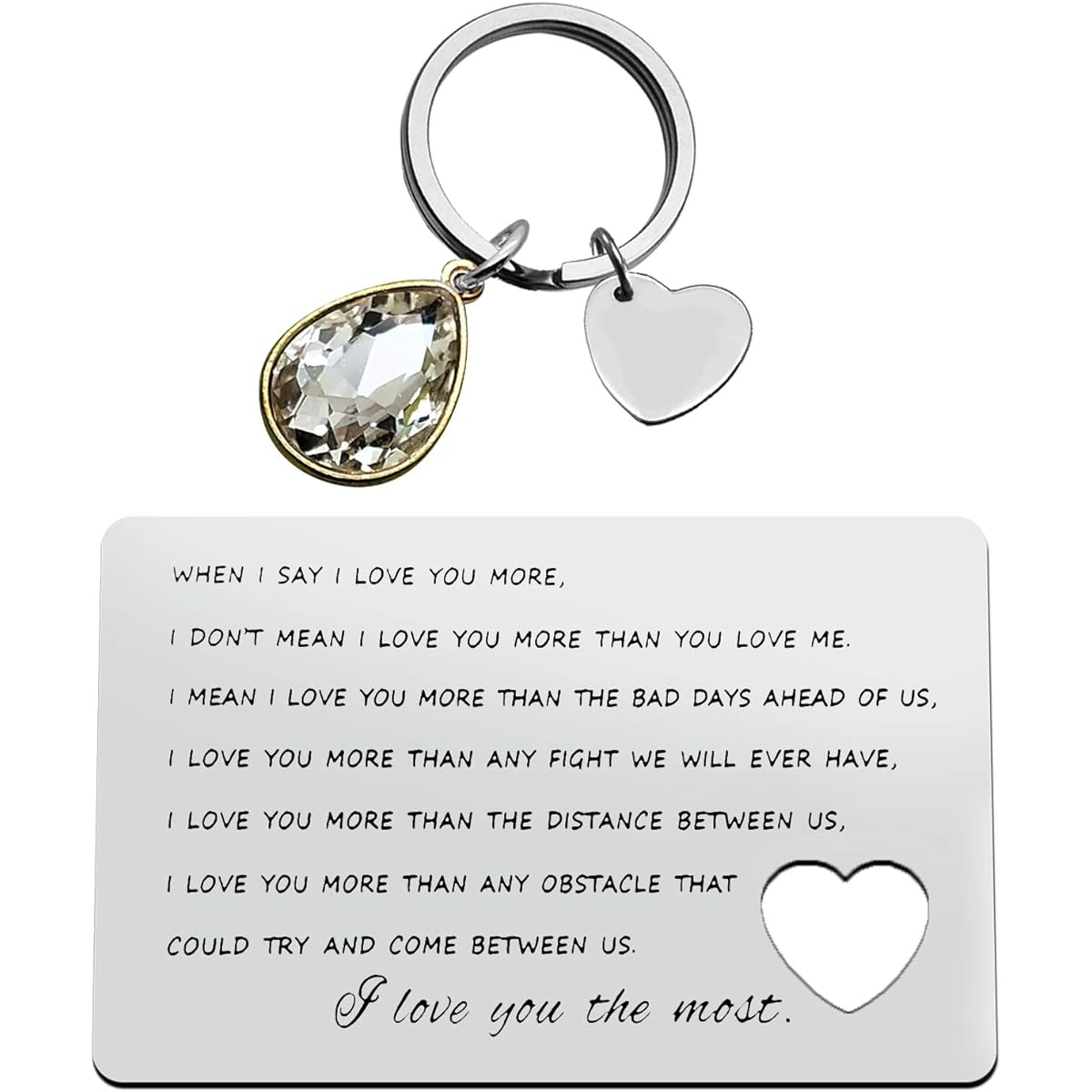 Engraved Wallet Card Insert Keychain Set for Men Boyfriend/Husband Girlfriend/Wife/Anniversary/Card Gift Stainless Steel Wallet Insert Valentine's Day Anniversary Birthday Gift Couple Gift