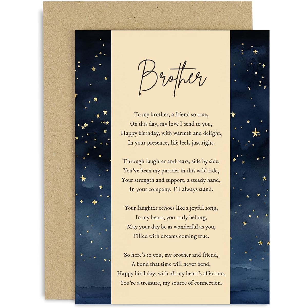 Old English Co. Birthday Cards for Brothers - Birthday Cards for Men - Birthday Poems - Start Traditional Cards - Unique Poetry Birthday Cards for Men - Modern | Blank Inner Envelope