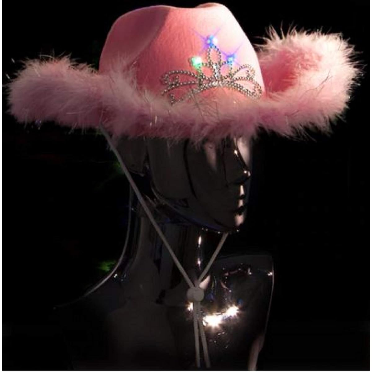 Unique KAFTANS Novelty Cowboy Hat with Flashing Tiara