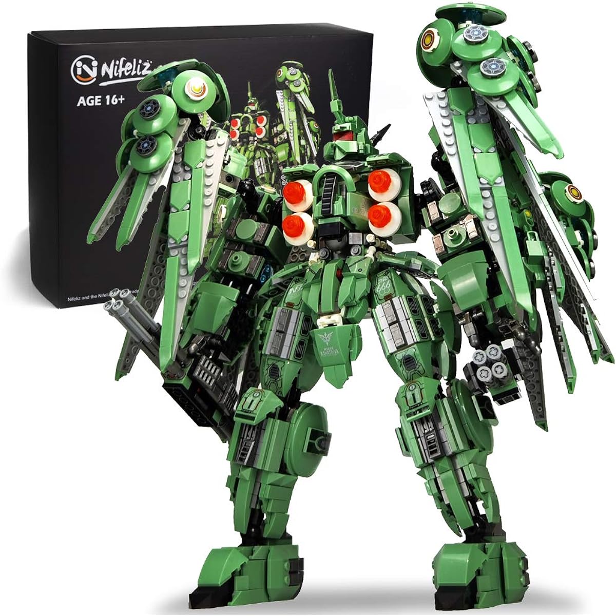 Nifeliz Mecha NF-666 Assembly Kit, Assembly Kit, Assembly Set, Assembly Set for Teens and Adults (2091 Pieces)