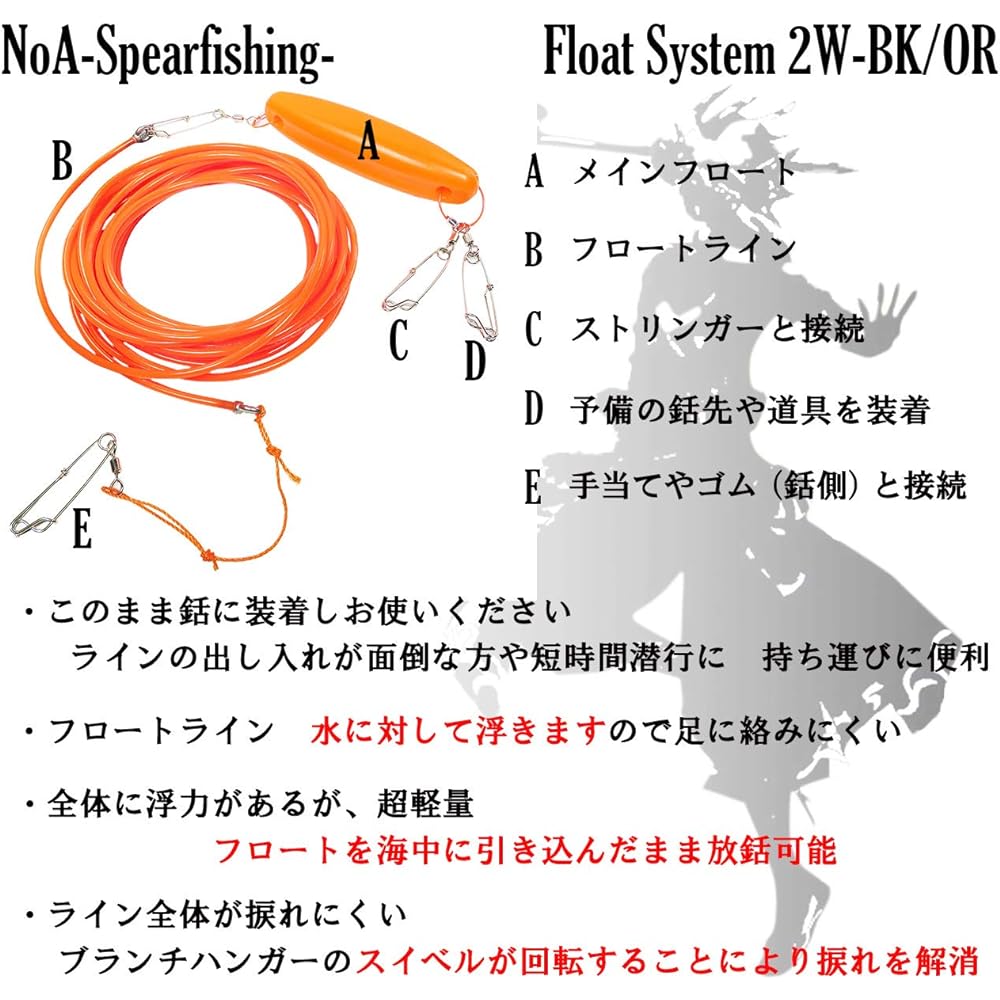 NoA Float System 2W Stringer SET Fish Harpoon Free Diving Harpoon Harpoon Harpoon Harpoon Underwater Gun Spearfishing