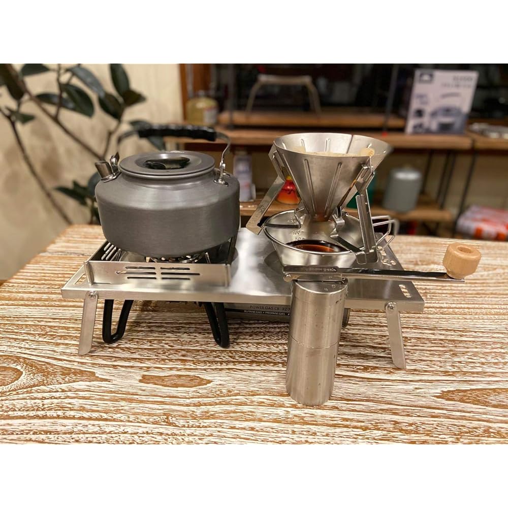 Camping Moon (CAMPING MOON) Solo Kitchen Regulator Stove Alcohol st-310 st-340 Heat Insulation Table Stainless Steel Storage with Cycle Plate Camping Kitchen SOLO KITCHEN SK-310CP