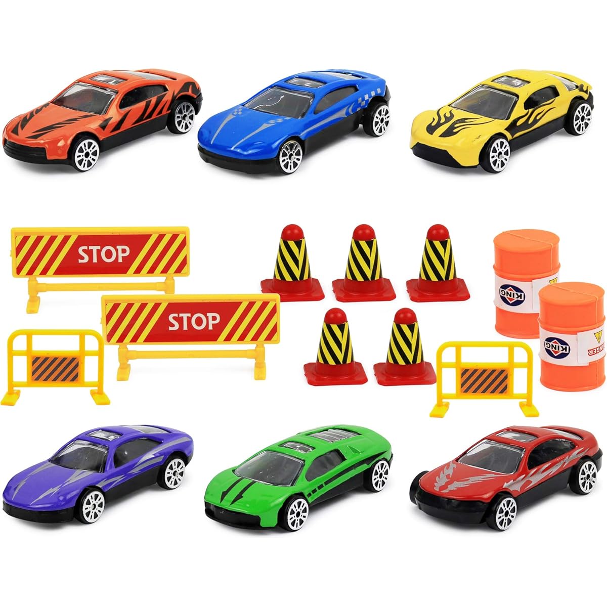 Click N' Play Transport Car Carrier Loaded with trucks, cars, road signs and more. Holds up to 28 cars. Jumbo 22" long.