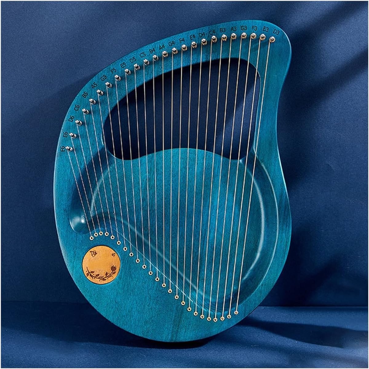 WowZza Lyra Harp 21 24 String Lyra Harp Classical Musical Instrument Thumb Piano with Tuning Wrench/Blue