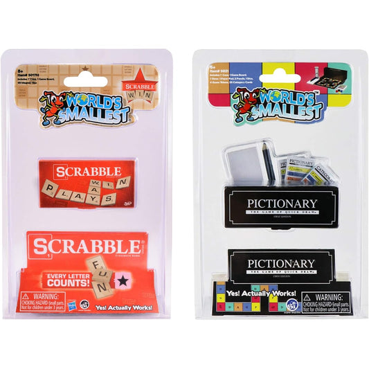 World's Smallest Games Bundle Set of 2 Scrabble Pictionary