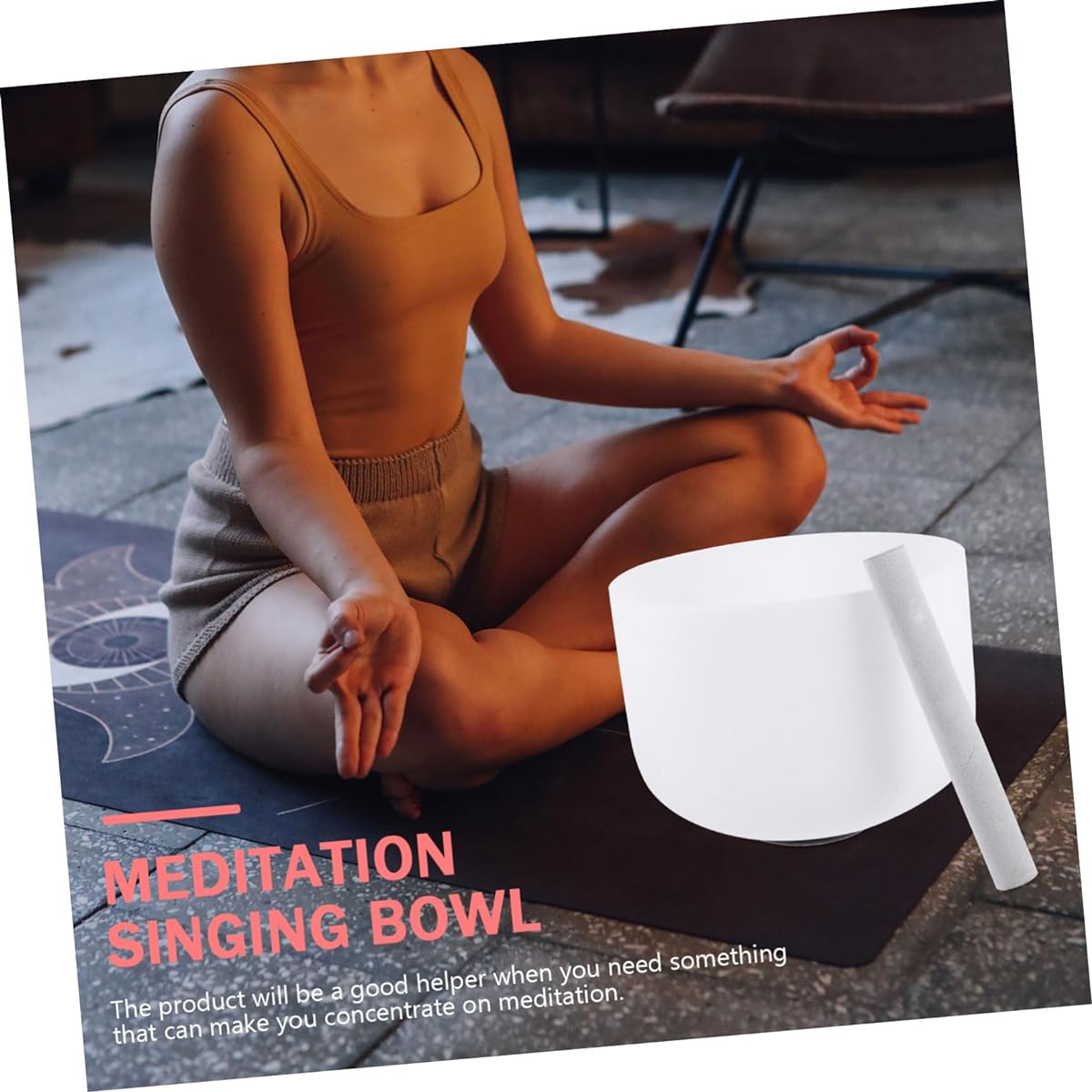 SWOOMEY 1 Set Meditation Singing Bowl Music Bowl Crystal Bowl Healing Healing Crystal Singing Bowl Sound Bowl Crystal Mallet Tibetan