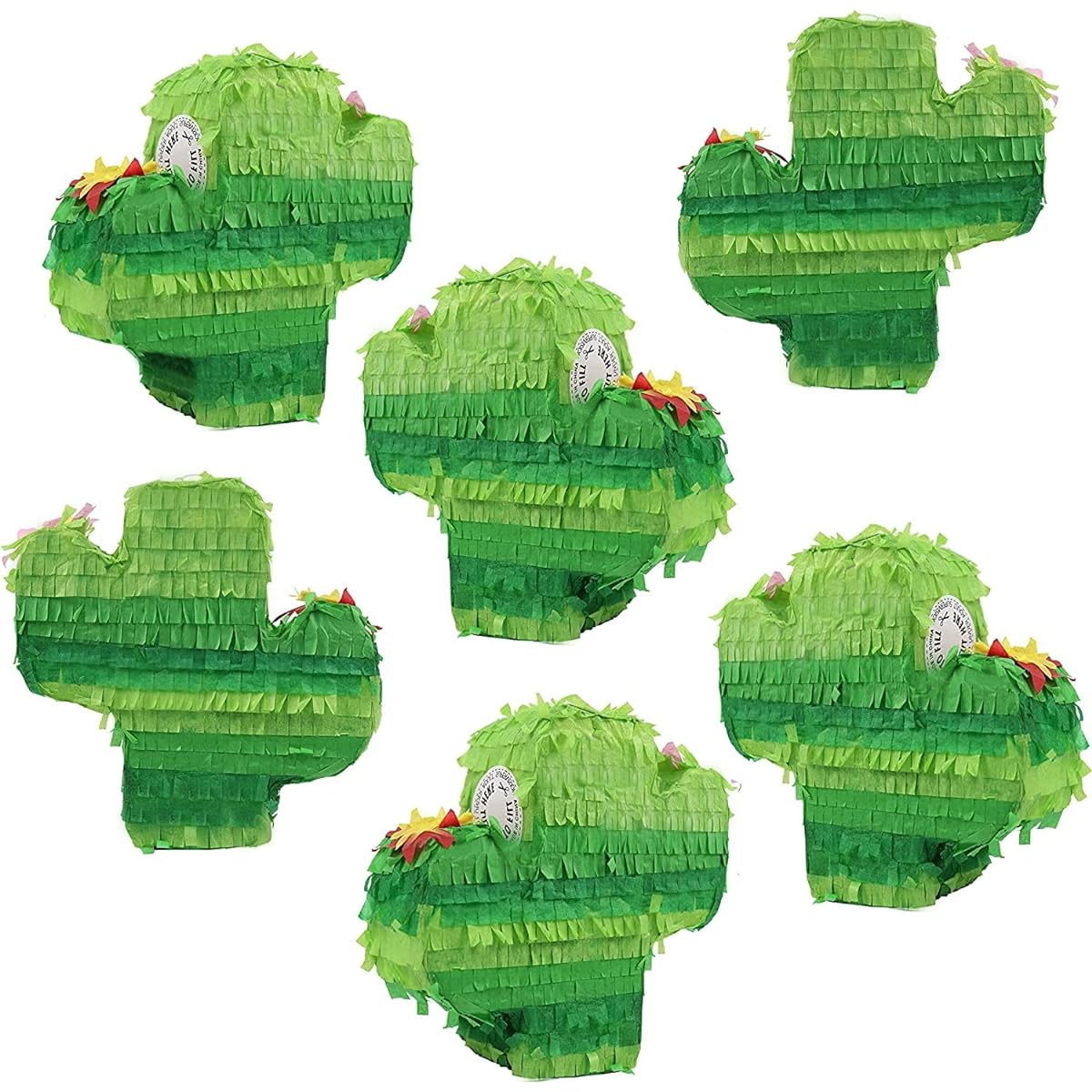 GIFTEXPRESS 6 Pack Mini Cactus Piñatas for Kids Birthday Party Cinco de Mayo Fiesta Decorations Party Favors