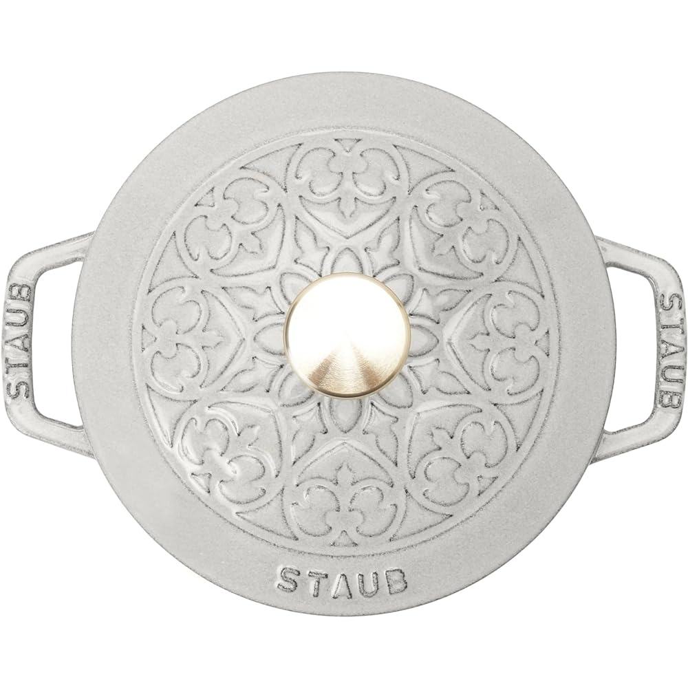 staub "Wanabe Lily Campagne S 16cm" Two Hand Cast Enamel Pot IH Compatible [Authorized Japanese Product with Serial Number] Wa-NABE Lily Z1027-783