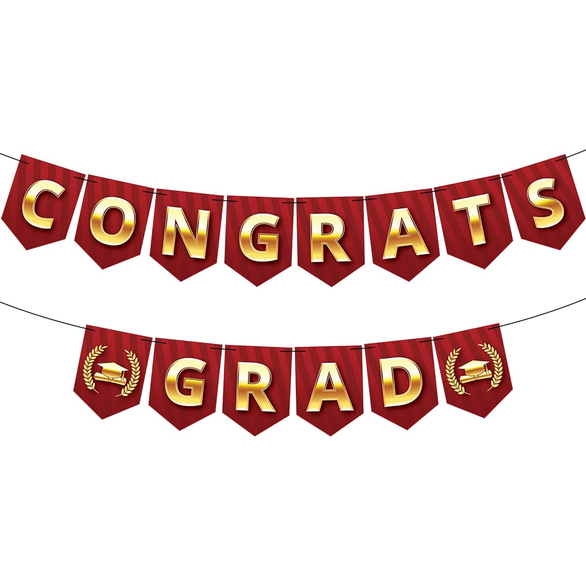 KatchOn, Red Congrats Grad Banner - No DIY Required | Red and Gold Graduation Decorations 2023 | Congratulations Backdrop for Graduation Party Decorations 2023 Red | Red Graduation Decorations Class of 2023