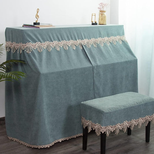 r, Upright Piano Cover, Upright, Full Cover, Cloth, Soft, Light Blocking, Dustproof, Lightweight, Stain Proof, Thick, Dustproof Cover, Piano Protective Cover, European Style, Stylish, Embroidered, Piano Hanging, Piano Cover, Suitable for Widths 148-153cm