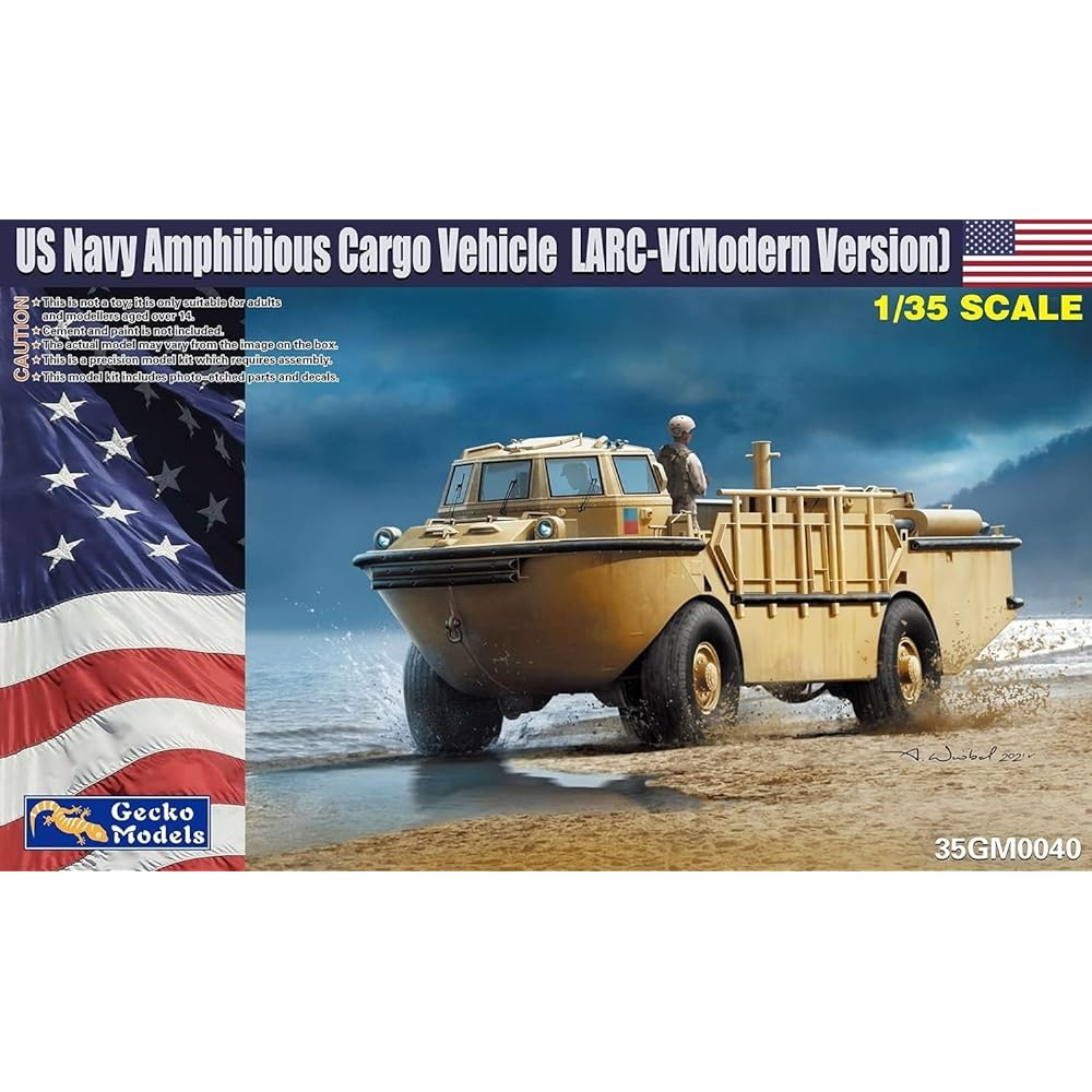 Gekko Model 1/35 US Navy LARC-V Amphibious Cargo Vehicle/CRRC (Combat Assault Reconnaissance Boat) Plastic Model GEC35GM0040