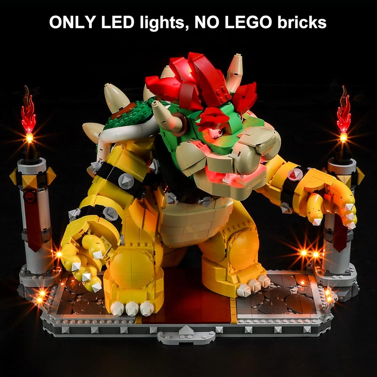 Vaodest LED Light LEGO 71411 Mighty Bowser Building Blocks Model Design and Configuration Compatible with 71411 Model (LED Light Only, Not the Building Blocks Kit)
