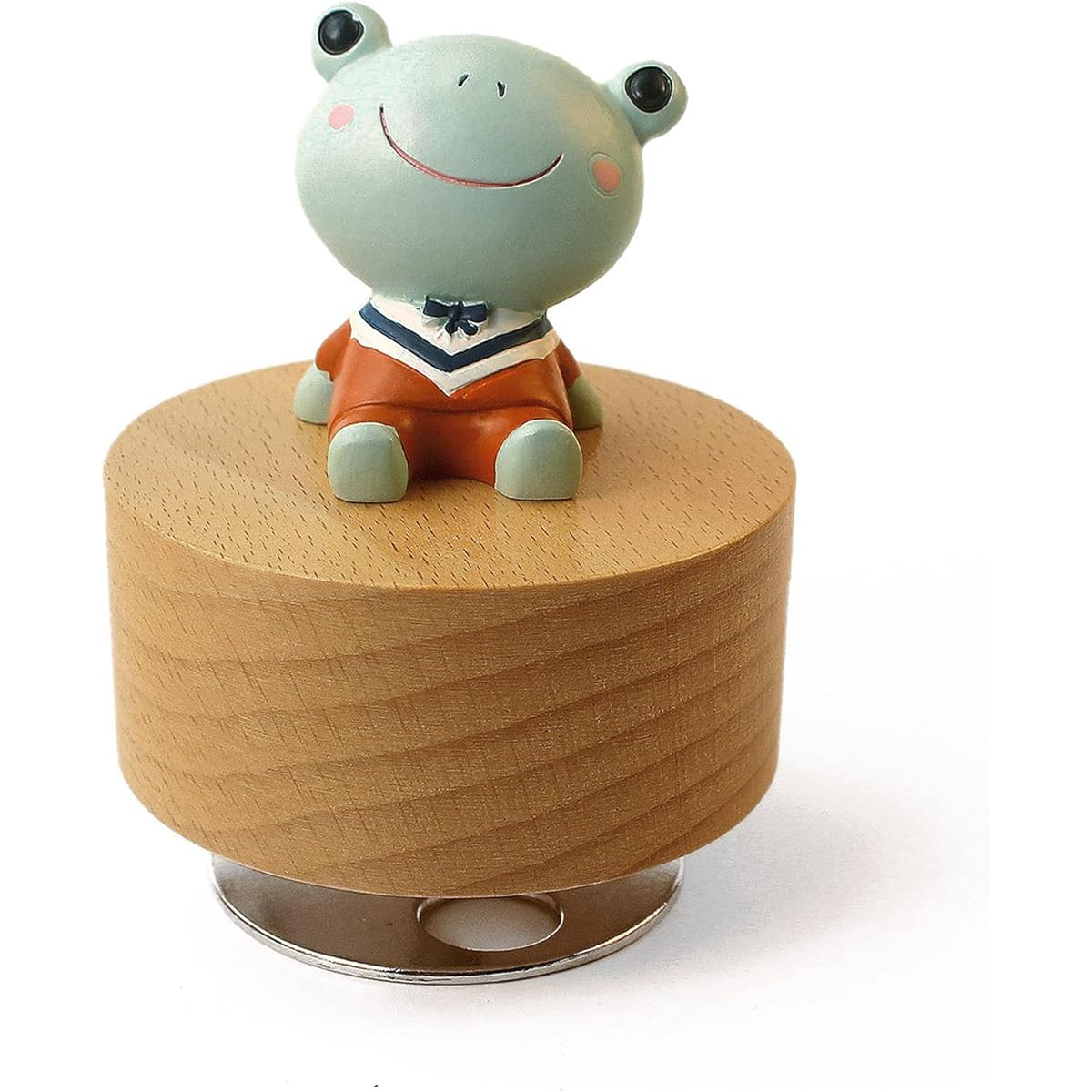 SOFTALK Cute Little Animal Wooden Mechanical Music Box You are My Sunshine (Frog) Gift for Boys Girls Kids