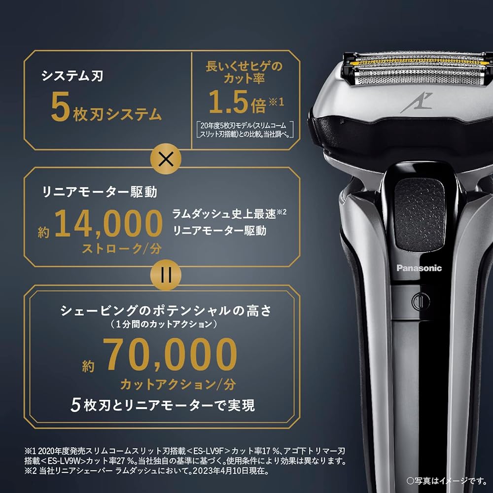Panasonic Lamb Dash PRO Men's Shaver 5 Blades Can Shave Even While Charging Silver ES-LV5J-S