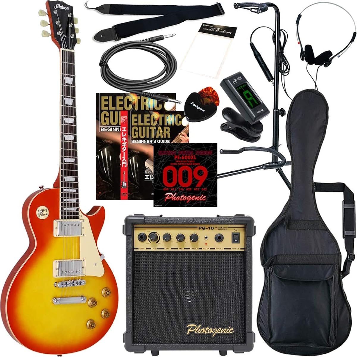 Maison Electric Guitar Les Paul Type Sakura Musical Instruments Original LP-28/CS Beginner Introductory 13-piece Set