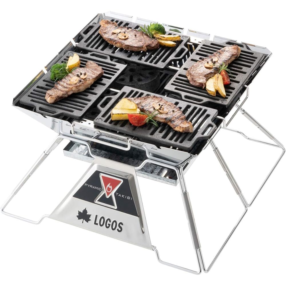 LOGOS Pyramid Iron Grill Roaster 81064205 Black (approx.) Width 27.5 x Depth 16 x Height 1.5 cm