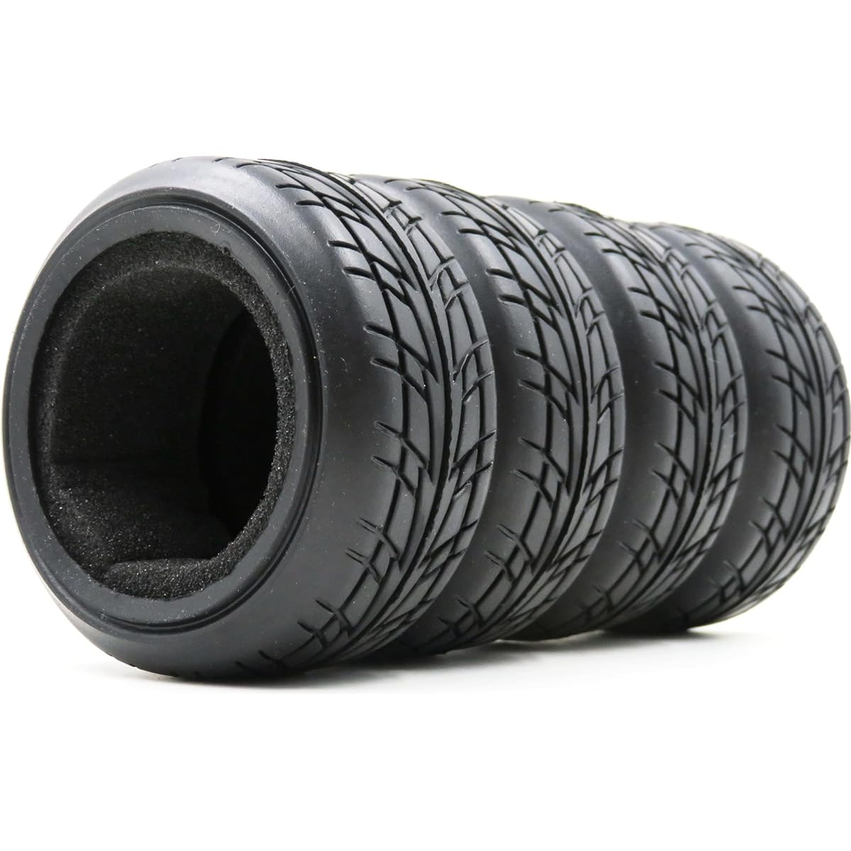 HOBBYSOUL 1/10 On-Road Tire Arrows Soft Rubber Tire Height 65mm 1/10 Traxxas HSP Tamiya HPI Kyosho RC On-Road Run Flying Car 4 Pack