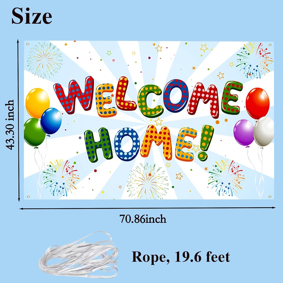 Labakita Welcome Home Backdrop Housewarming Patriotic Military Decor Hospital/Welcome Home Sign Family Party Supplies Welcome Back Photo Props
