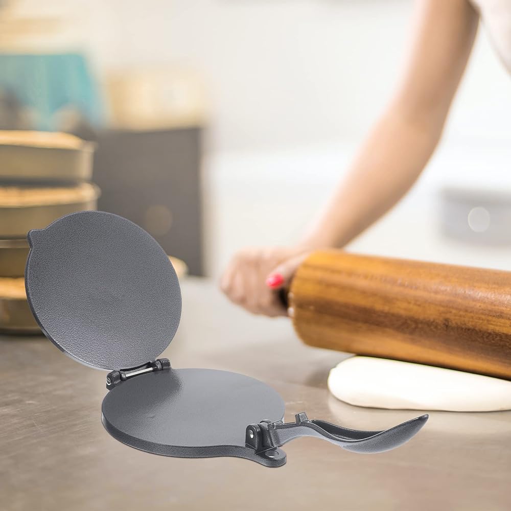 NUOLUX Tortilla Maker 20cm Tortilla Press Aluminum Foldable Easy to Use Forming Tool Cookware Kitchen Utensils Gray