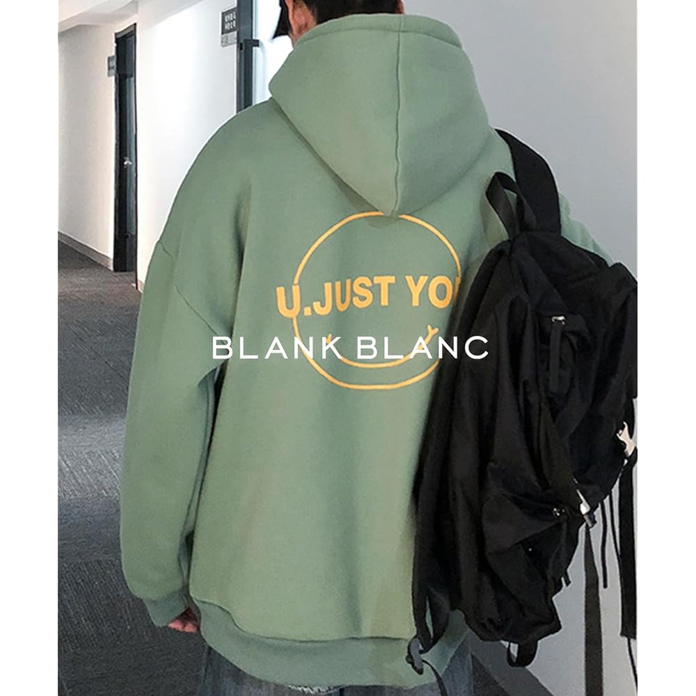 [BLANK BLANC] Parka Smile Hoodie Men's Back Print Large Street Graphic Autumn/Winter B06