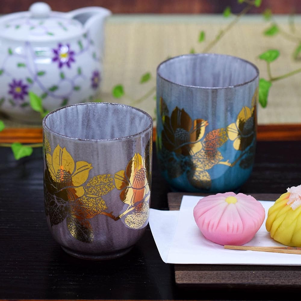 Kutani Ware Pair Tea Cup Genuine Kanayama Chahana Couple Tea Cup 60th Birthday Present Gift