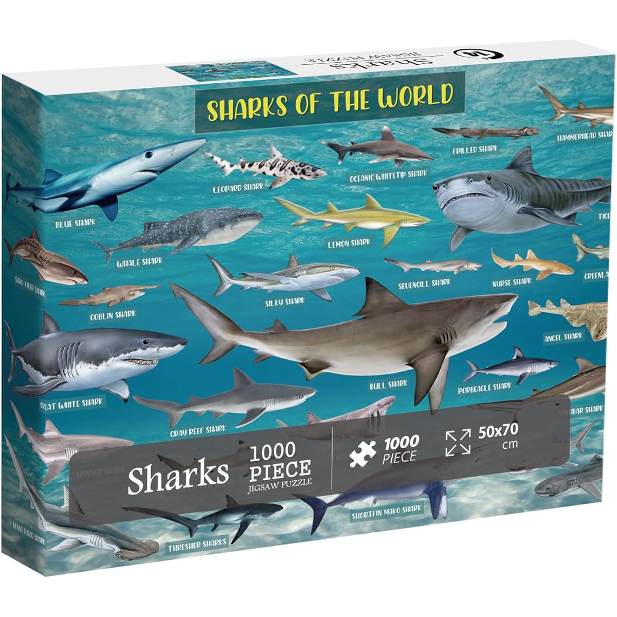 Shark Puzzle for Adults 1000+ Pieces Ocean Fish Puzzle Whale Hammerhead Great White Shark Puzzle Marine Nature Jigsaw Puzzle Shark in the Ocean Gift
