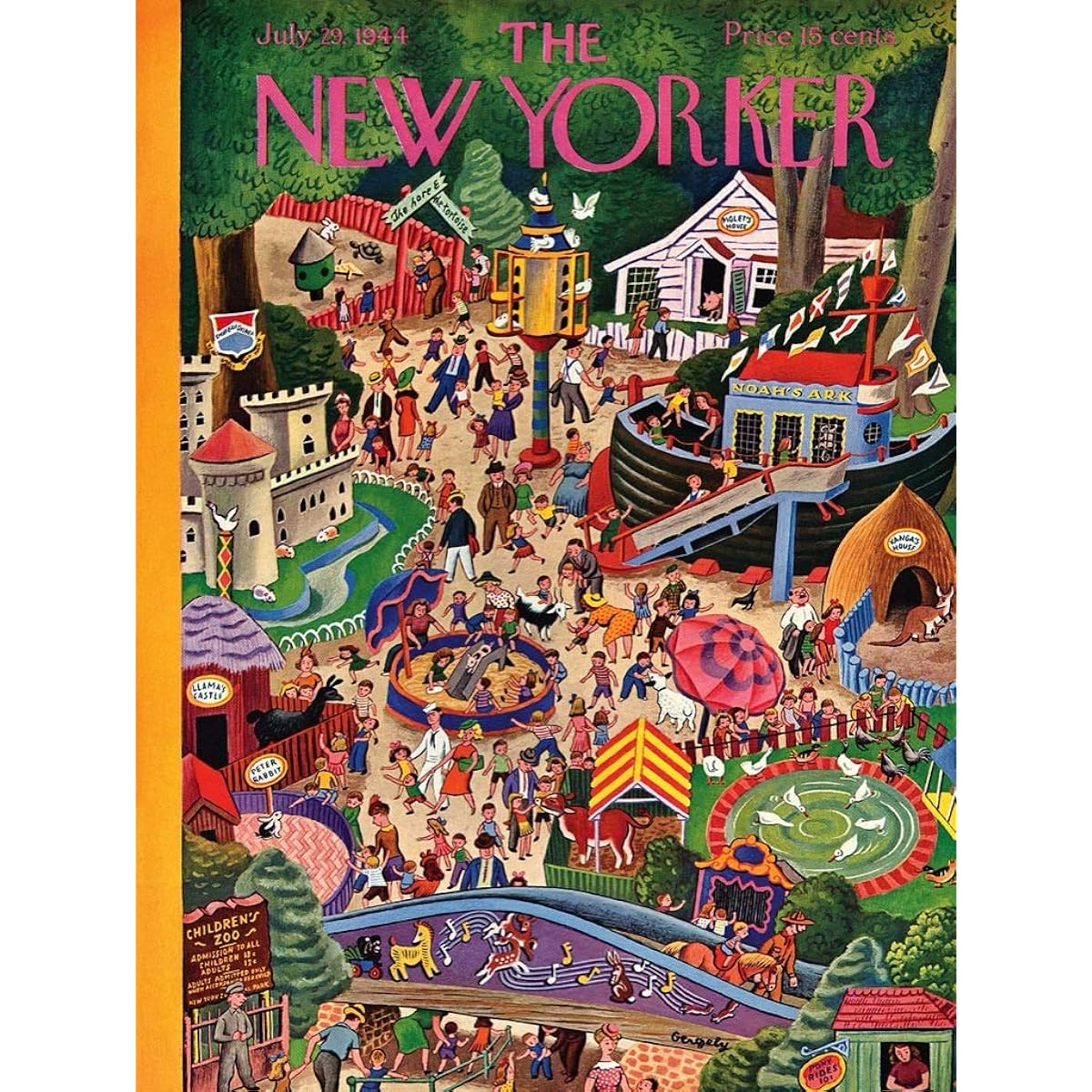 New York Puzzle Company - New Yorkers Day at the Zoo - 1000 Piece Jigsaw Puzzle