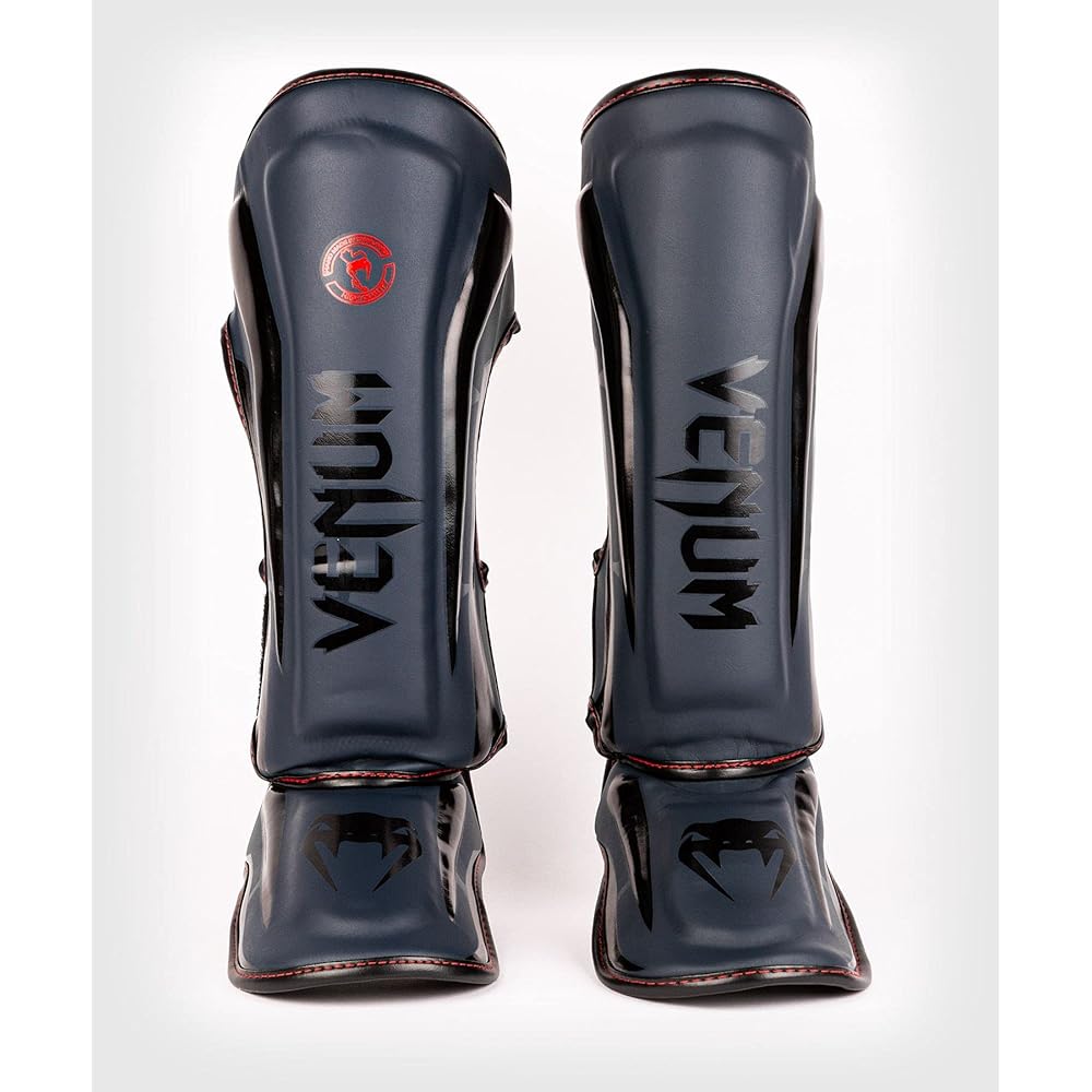 VENUM Leg Guard ELITE SHIN GUARDS (Navy Blue x Black x Red) // Legs Kickboxing Martial Arts Protector Protector