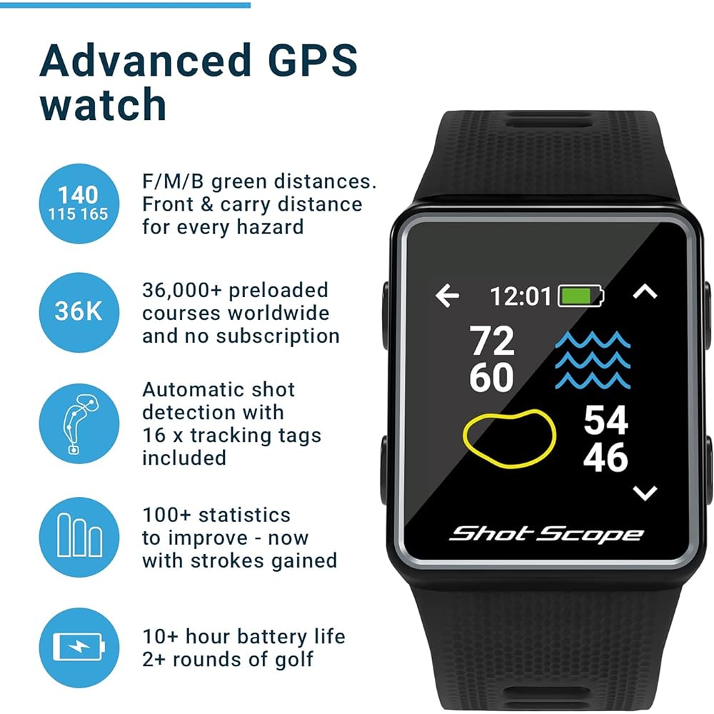Shotscope V3 GPS Watch Black