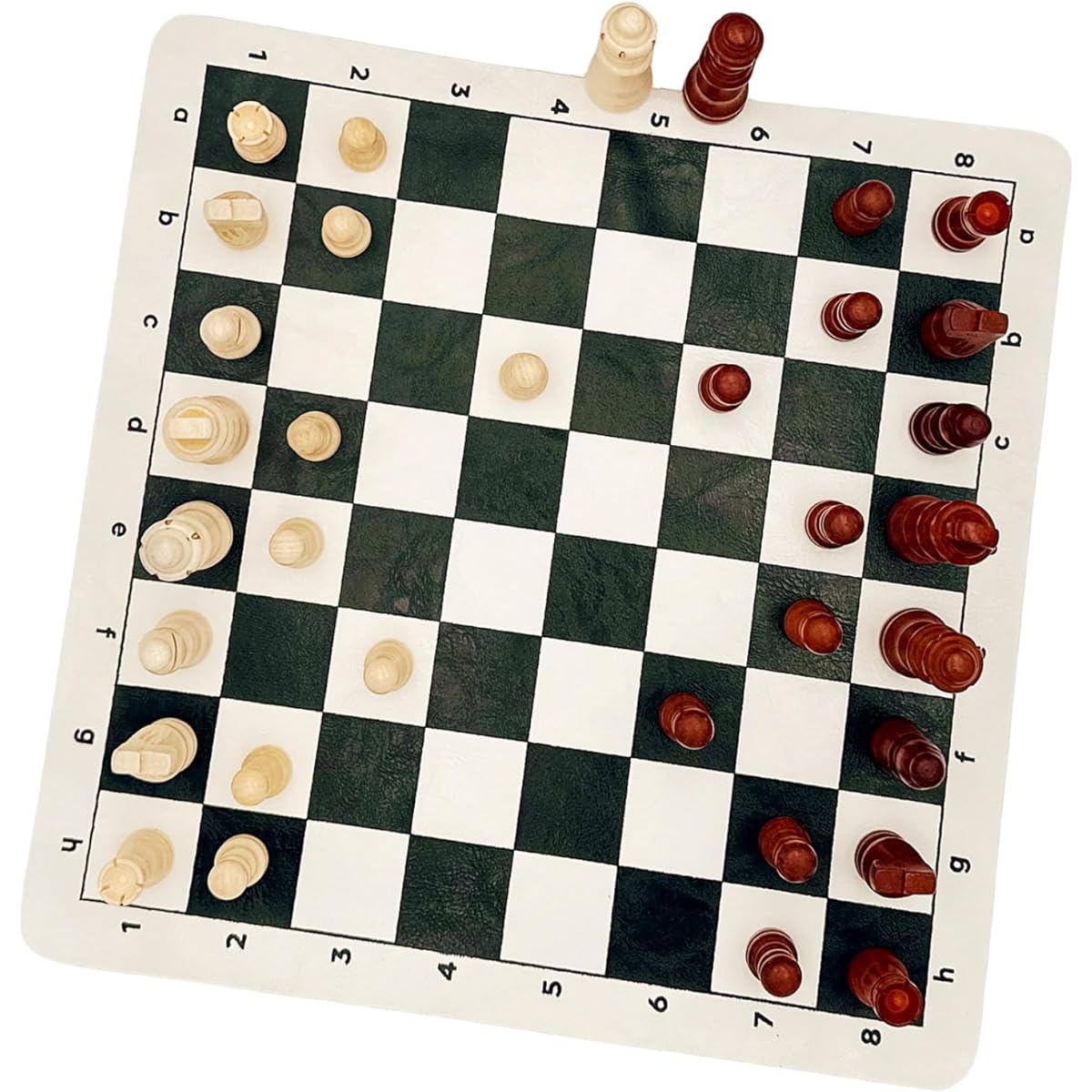 Board Game Set Wooden Chess Board Set for Adults and Kids with Extra Queen Pieces & Storage Bag