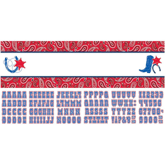 Amscan Exciting Western Personalized It. Giant Party Sign Banner, 65" x 20", Red/Blue