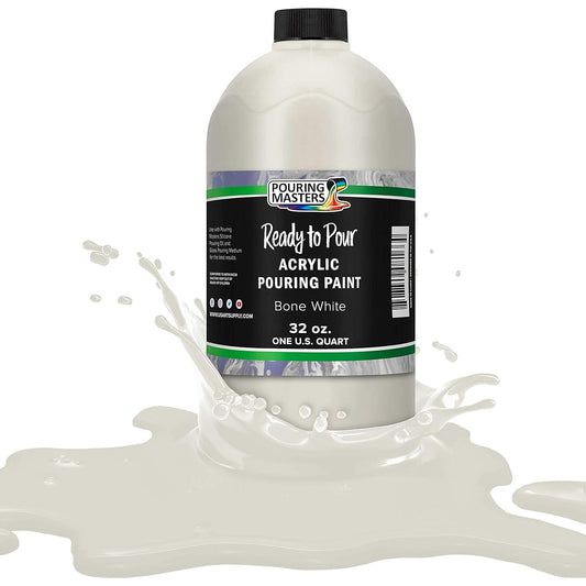 Pouring Masters Bone White Acrylic Ready-to-Pour Paint - Premium 32oz Premixed Water-Based - For Canvas, Wood, Paper, Crafts, Tile, Rocks and More