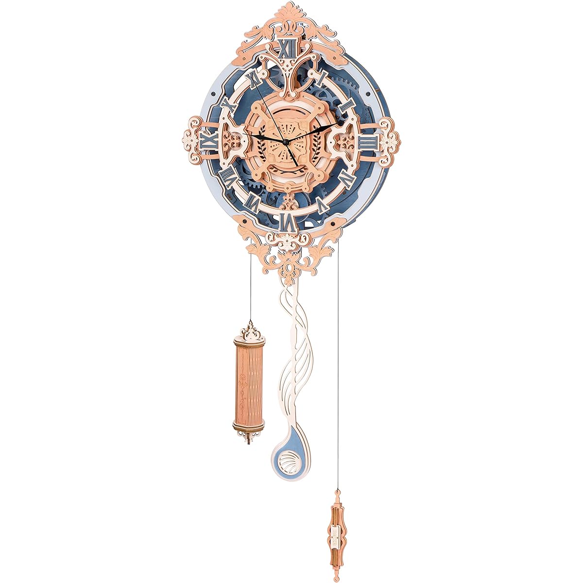 Rowood 3D Puzzle for Adults DIY Mechanical Wooden Model Kits Adult Assembled STEM Building Crafts Birthday Romantic Note Wall Clock