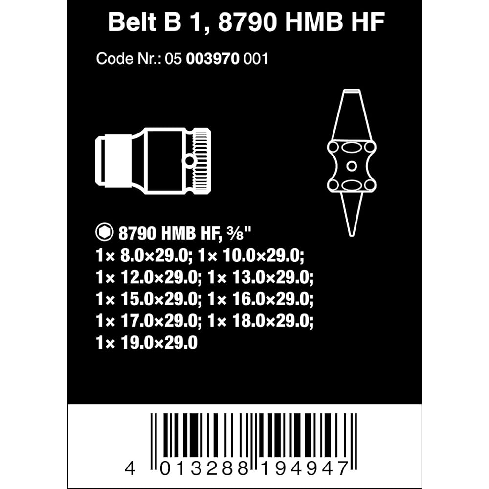Wera 05003970001 | HF belt socket set 3/8"