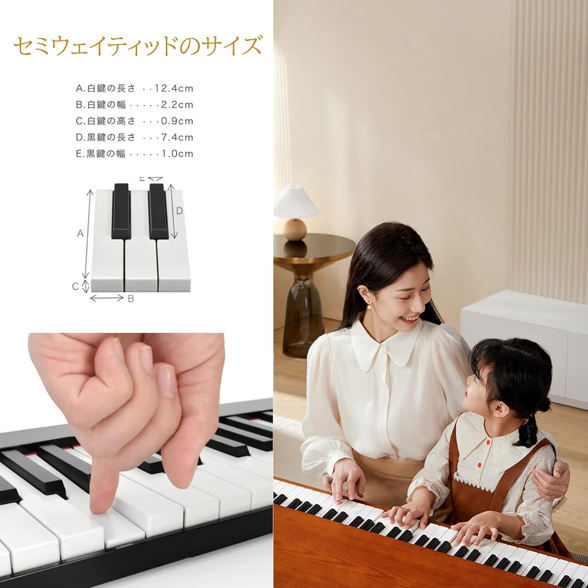 BX-11 Electronic Piano 61 Keys Foldable Speaker External Wireless MIDI Compatible Foldable Portable (Black)