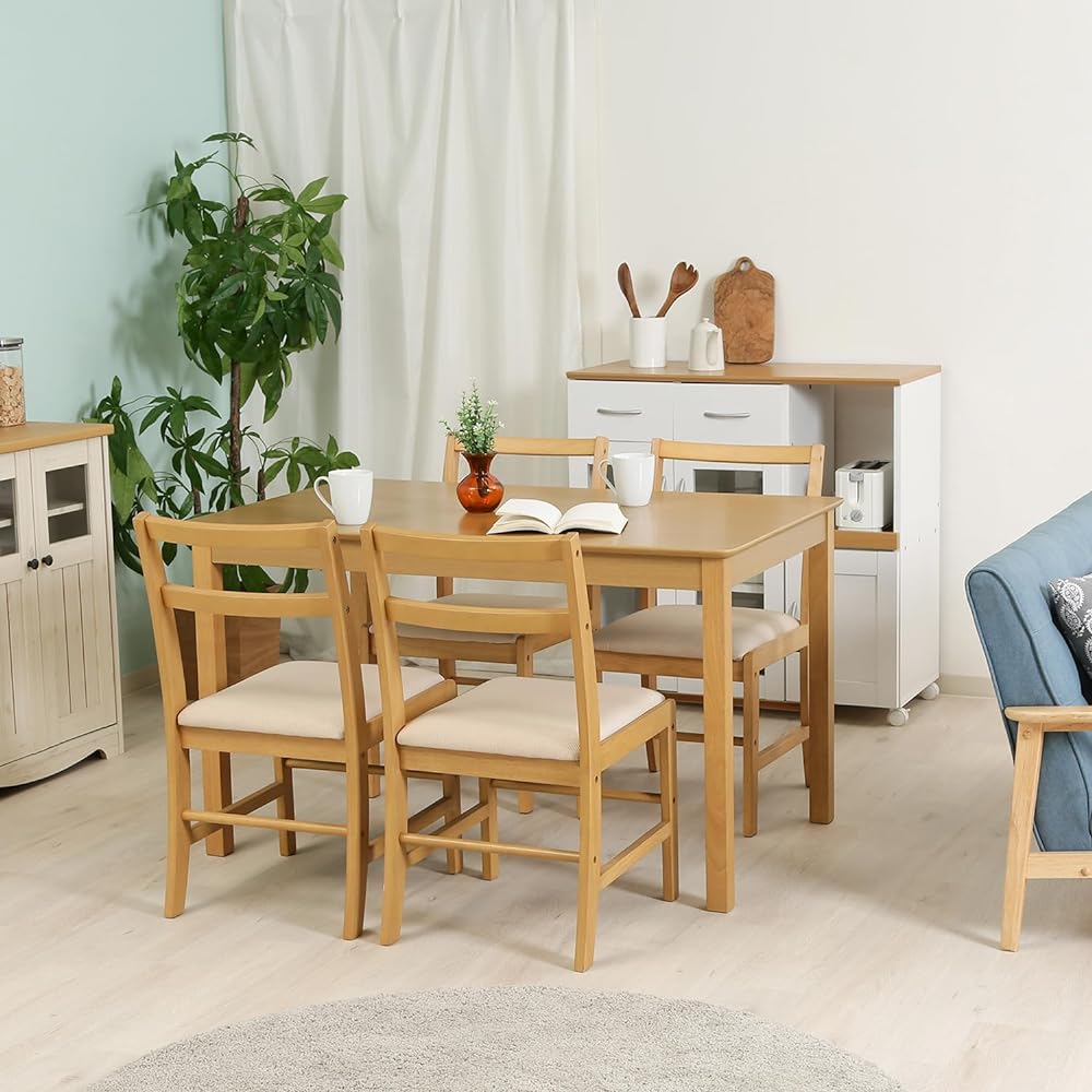 Fujiboeki Dining Chair Chair Width 41 x Depth 51 x Height 79 cm Natural Natural Wood Fabric Assembly Product Malt 93004
