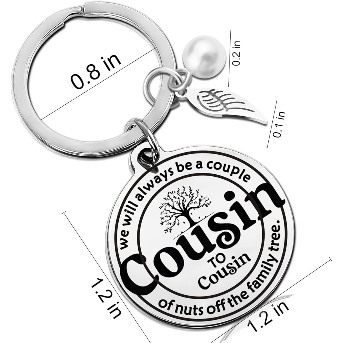 Ikacvb Cousin Gifts Big Cousin It Cousins Birthday Gift Ideas Cousin Gifts for Women and Men Best Cousin Gifts Ever Funny Christmas Gifts Cousin Stocking Stuffers, Silver, Small