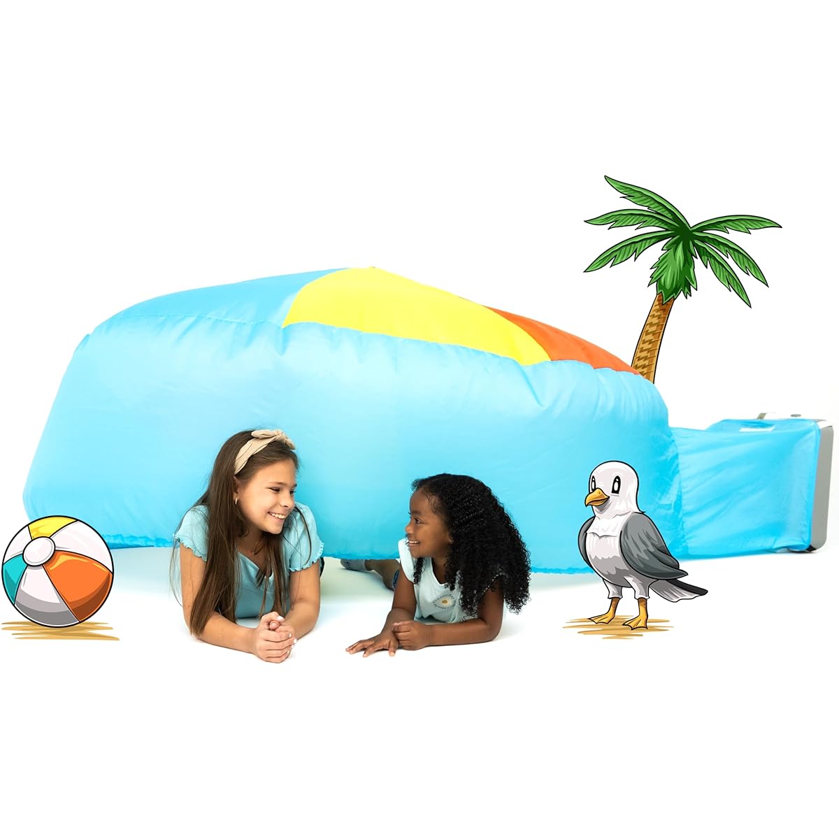 (Beach Ball Blue) - Air Fort Build an Inflatable Fun Kid's AirFort inflates in Seconds. The Easy Play Tent for Kids of All Ages Beach Ball Blue
