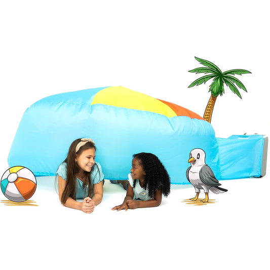 (Beach Ball Blue) - Air Fort Build an Inflatable Fun Kid's AirFort inflates in Seconds. The Easy Play Tent for Kids of All Ages Beach Ball Blue